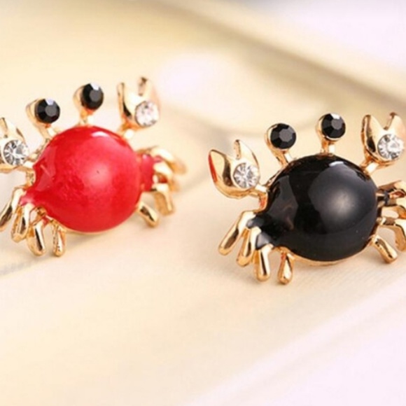 😍 Jeweled Crab Earrings- red - Picture 6 of 6